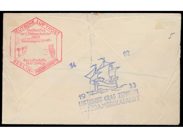 7. Südamerikafahrt 1933, &nbsp;Zuleitung &nbsp;Marokko - Britisches Postamt Tanger, &nbsp;Einschreibbrief mit Stempel Registe