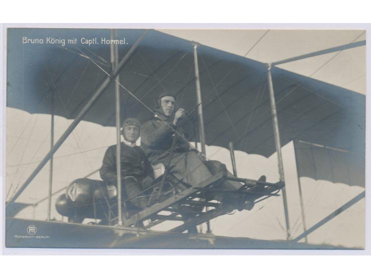 Fotoansichtskarte  Bruno König mit Captl. Hormel,  Offizielle Postkarte zum  "Rundflug BZ.-Preis der Lüfte"  mit adresseitig 