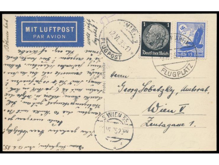 seltene Foto-Ansichtskarte "Reichspräsident von Hindenburg und Ministerpräsident Göring bei der Taufe der Junkers G 38 der Lu