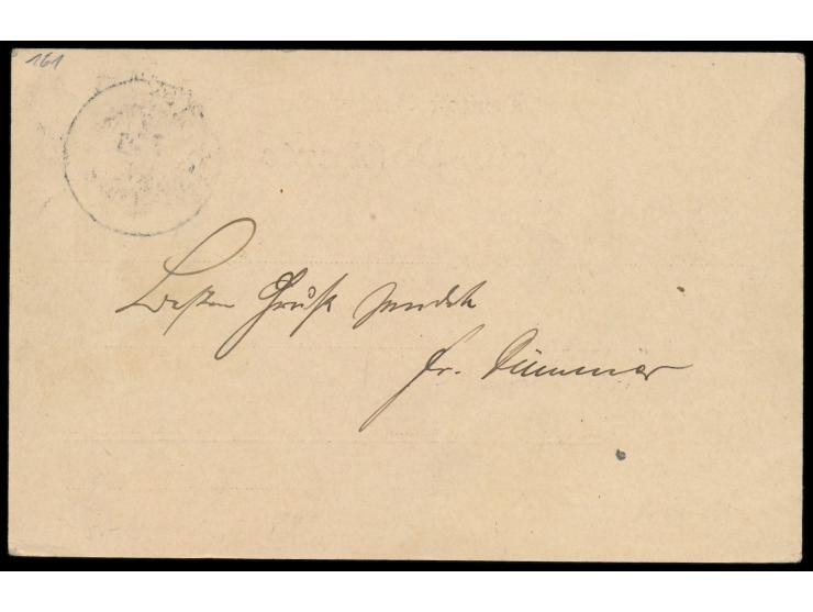 Stempel  Tschifu  7.6.01 auf Feldpost-Vordruckkarte nach Wilhelmshaven, vorderseitig Absenderangabe  ... S.M.S. Iltis,  Ankun