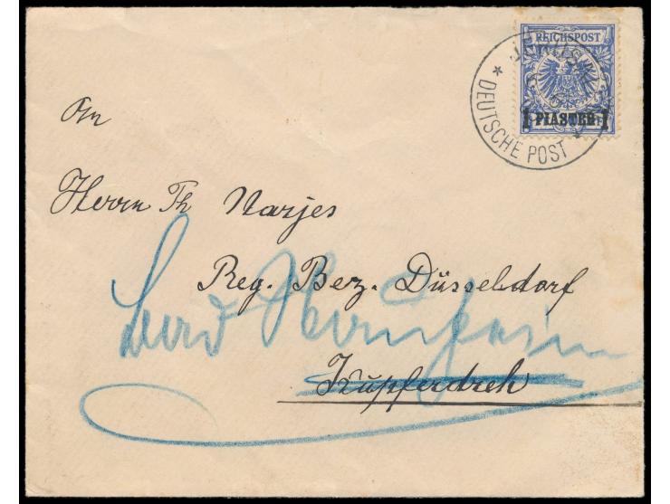 1 Pia. auf Brief mit  unbeschädigtem  Stempel  Jerusalem  6.6. 00 nach Deutschland, rückseitig Absenderstempel "Holzwarenfabr