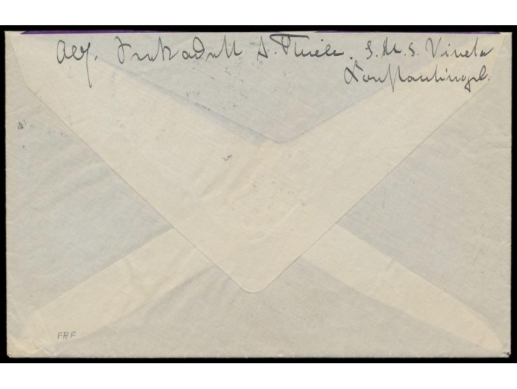 Stempel  MSP No. 52  9.12.12,  S.M.S. Vineta,  letzter Tag des Aufenthalts in  Konstantinopel,  zwei Abschläge auf Brief mit 