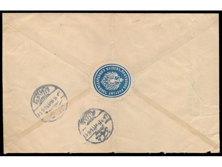 Türkei 20 Pa. &nbsp;auf Brief mit Stempel &nbsp;Galata &nbsp;12.3.13 &nbsp;an Oberstleutnant von Lossow &nbsp;in Tahufushane 