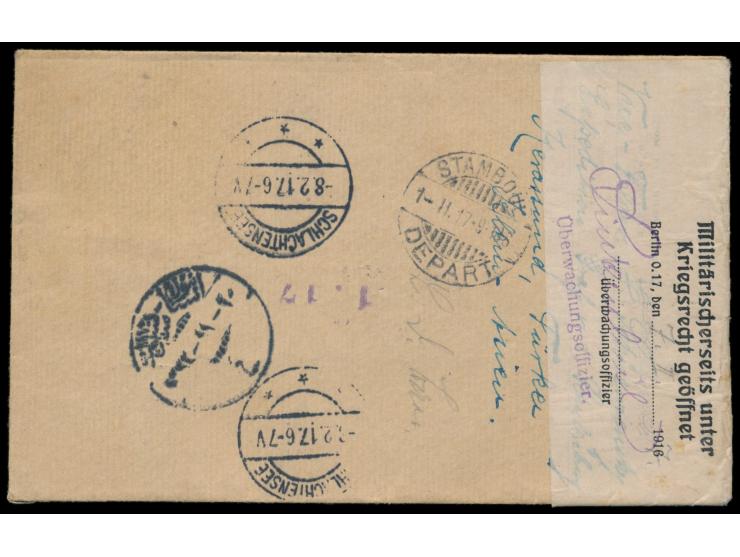 Georgische Legion, &nbsp;Türkei-R-Ganzsachenumschlag 1 Pia. mit Zusatzfrankatur 1. Pia. nach Deutschland, Stempel &nbsp;Keras