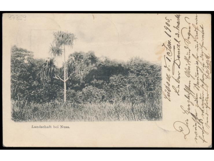 2 x Stempel  MSP No. 2  5.1.05 (Tag und Jahr handschriftlich!),  Ablösungstransport S.M.S. Möwe  auf NDL-Dampfer Prinz Sigism