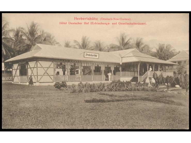 Ansichtskarte  Herbertshöhe - Hôtel Deutscher Hof (Erfrischungs- und Gesellschaftsräume).,  ungebraucht, ca. 1912

