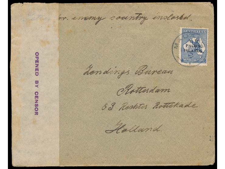 Australische Besetzung: &nbsp;Brief eines deutschen Missionars mit Absender &quot;G. Schneider, Finschhafen, Late Germ. N. G.