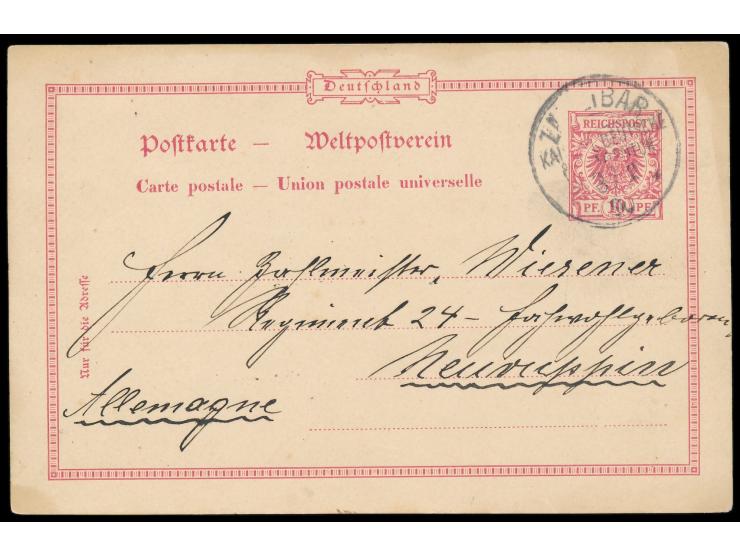 Stempel  Zanzibar  3.12.90 auf Ganzsache 10 Pf. (ohne Druckdatum) nach Neuruppin, etwas verwackelter Abschlag, Absender ist W