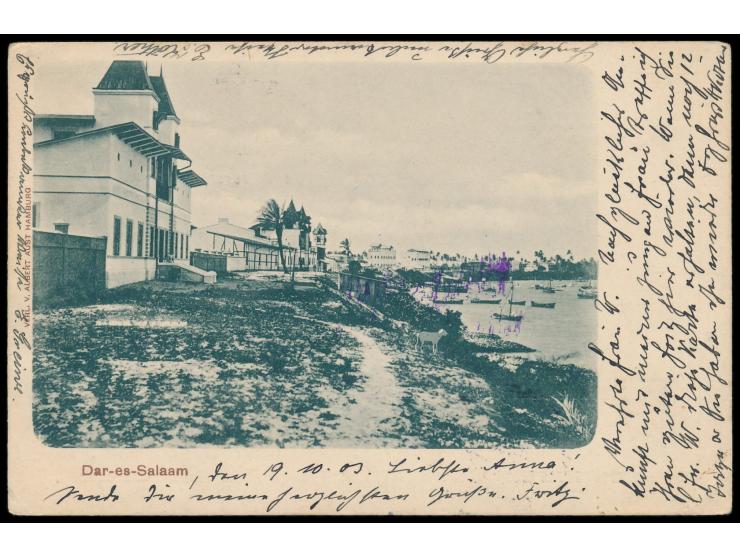 Stempel Deutsche Seepost  Ost-Afrikanische Hauptlinie o  20.10.00,  Dampfer Markgraf  auf der Zwischen-Linie in Zanzibar, Ans