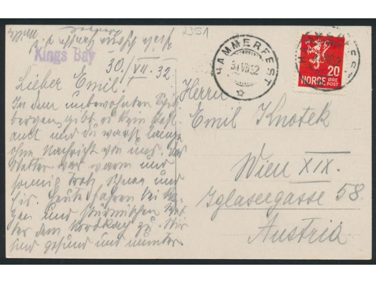 Spitzbergen,  Foto-Ansichtskarte Gedenkstein der Amundsen-Ellsworth-Expedition 1925 in Kings Bay, geschrieben in  Kings Bay  