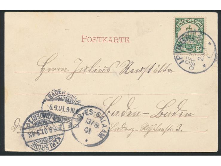 Stempel  Iringa  23.7.01 auf Ansichtskarte "Gruss aus Kilimandjaro" (Verlag v. Kerim, Tanga), geschrieben von Pater Anselm Wa