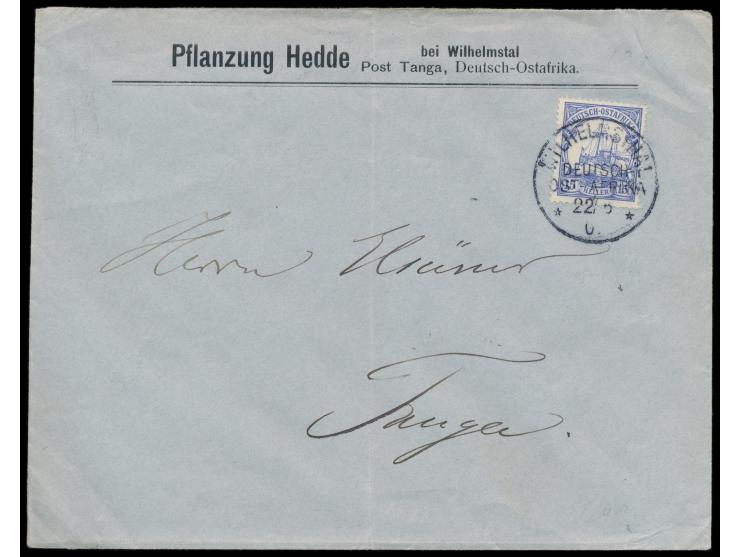 Umschlag mit vorderseitigem Absendereindruck  Pflanzung Hedde  bei Wilhelmsthal ..., Frankatur 15 H. (unten leichte Zahnfehle