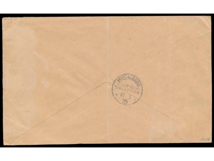 Stempel &nbsp;Taveta / Deutsche Feldpost &nbsp;7.3.15 auf Dienstbrief &quot;M.D.S.&quot;, L2 &nbsp;6. Schützen / Kompagnie, &