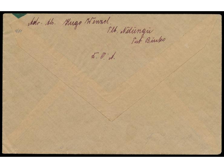 Stempel  Buiko  14.5. (ohne Jahreszahl) auf Brief nach  Georgenthal, Frankatur 7 1/2 H. (einige Zahnspitzen Stockpunkte) rück