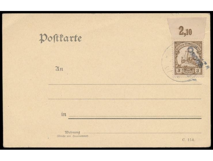 Wanderstempel  17.12.07 und schwarzer L1  Osona  als Blanko-Abschlag auf mit 3 Pf.-Marke (mit Oberrand) frankierter C 154-Pos