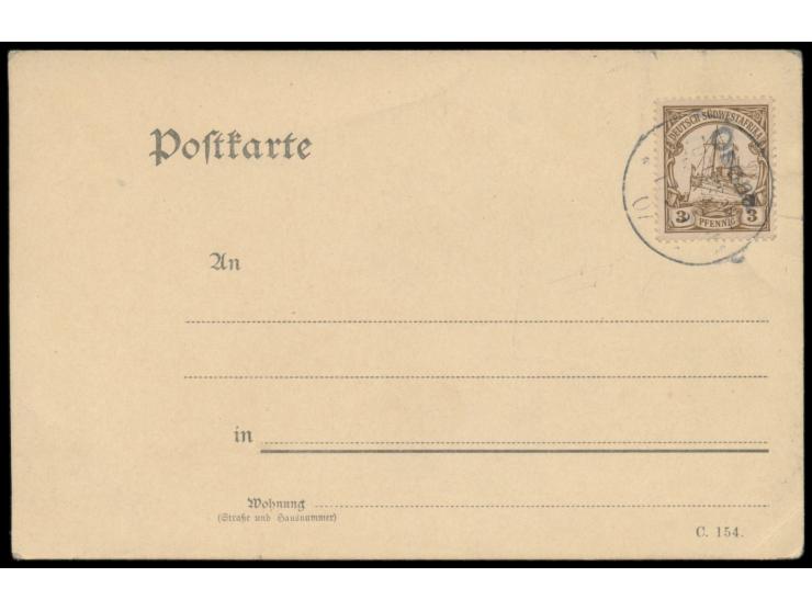 Wanderstempel  17.12.07 und schwarzer L1  Osona  als Blanko-Abschlag auf mit 3 Pf.-Marke frankierter C 154-Postkarte
