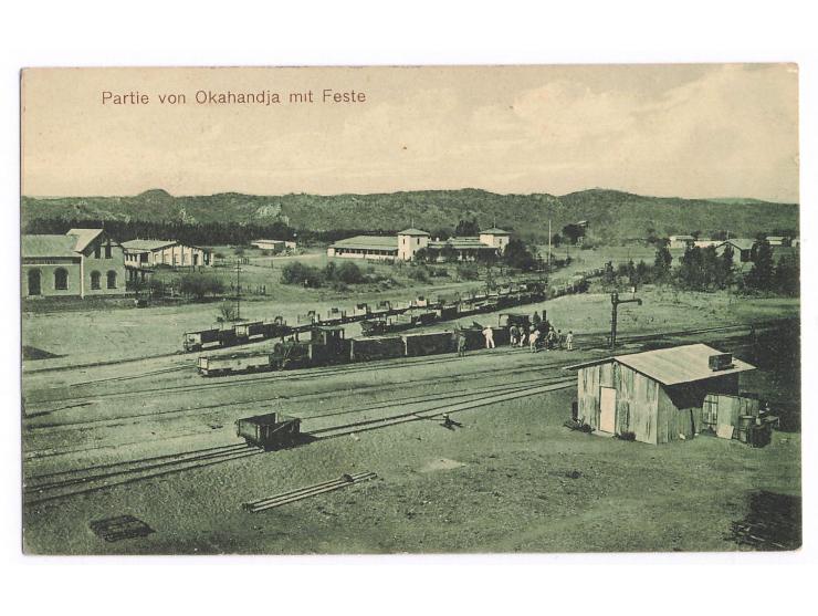 Ansichtskarte  Partie von Okahandja mit Feste,  ohne Verlagsangabe, ungebraucht, ca. 1910
