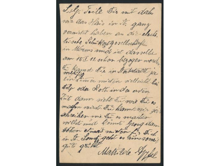 Ganzsachen-Antwortteil  5 Pf. mit Stempel  Darmstadt  6.2.11 nach Usakos zurück, langer Bedarfstext, MiPr. -.-
Postleitzahl: 