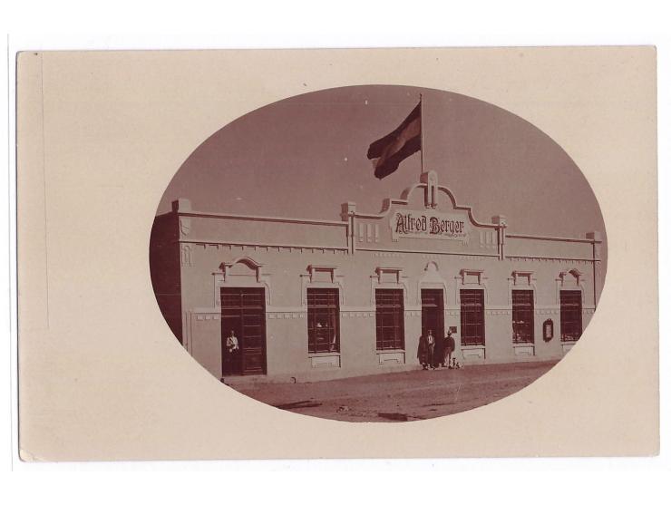 Foto-Ansichtskarte  Lüderitzbucht - Geschäftshaus von Alfred Berger,  Privataufnahme, ungebraucht, ca. 1912
