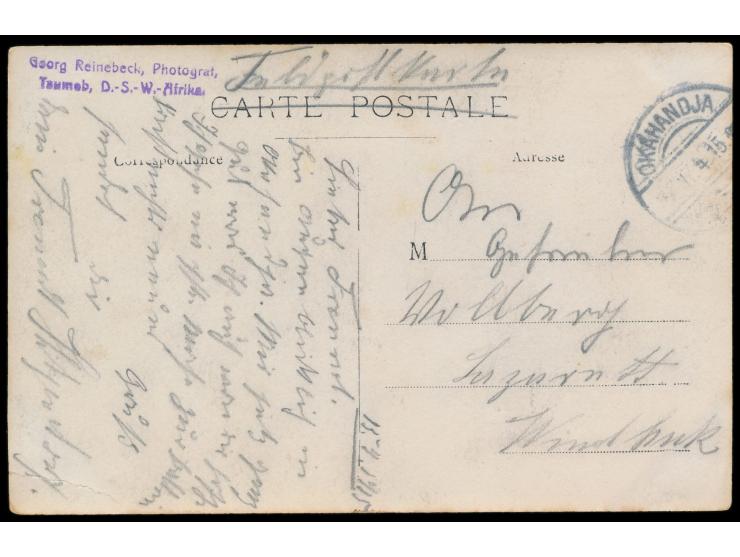 Foto-Ansichtskarte Verwaltungsgebäude der Otavi Minen- und Eisenbahn-Gesellschaft in Tsumeb, Privataufnahme, als Feldpostkart