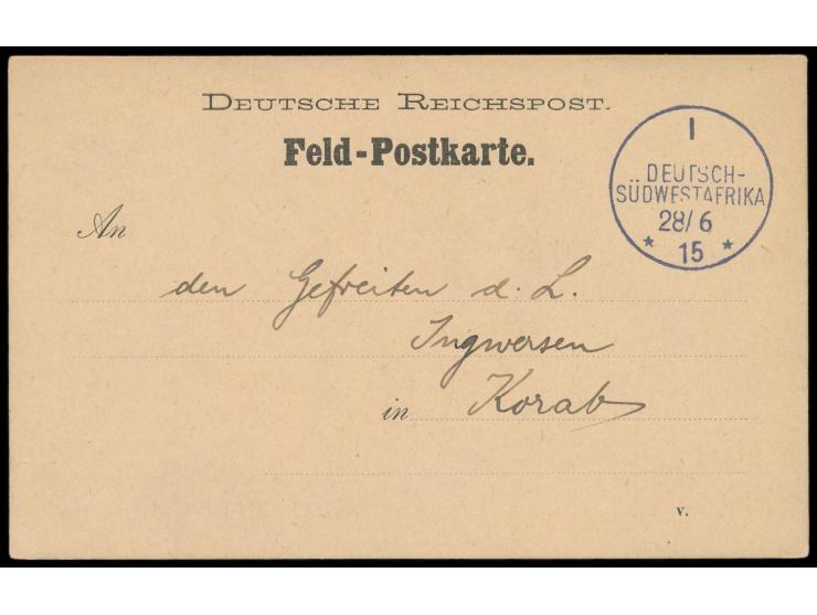 (Feldpoststation) I  28.6.15, Blanko-Abschlag auf Feldpost-Vordruckkarte
Stichwort: Feldpost bis 1920
