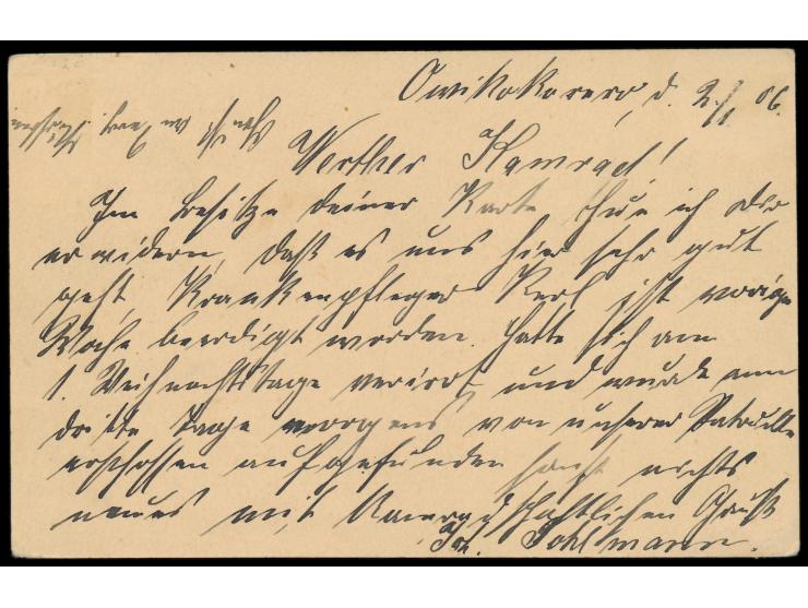 violetter L2  Owikokorero / D.-S.-W.-Afrika  und  Petschaftstempel  3.1.06 auf Feldpost-Vordruckkarte nach Seeis, Briefstempe