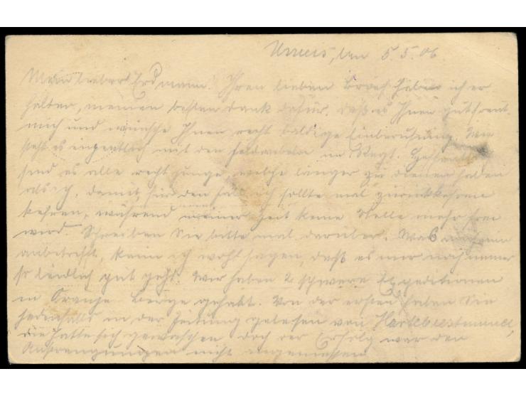 Stempel  Warmbad  11.5.06 und Briefstempel  Feldregiment No. 2 / 11. Kompagnie  auf Feldpost-Vordruckkarte nach Hamburg, gesc