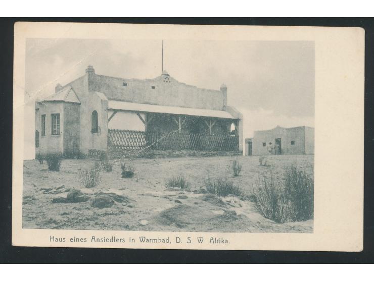Stempel  Ramansdrift  19.12.(1907) auf Ansichtskarte "Haus eines Ansiedlers in Warmbad", geschrieben in Warmbad 18.12.07, Fel
