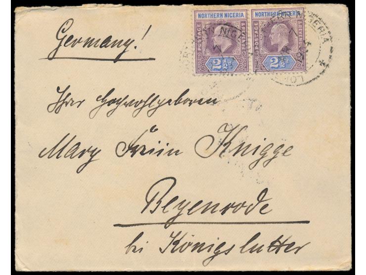 Deutsch-englische Grenzvermessung im Yola-Tschadsee-Gebiet  Januar 1903 bis Juni 1904:   Brief mit handschriftlicher Absender