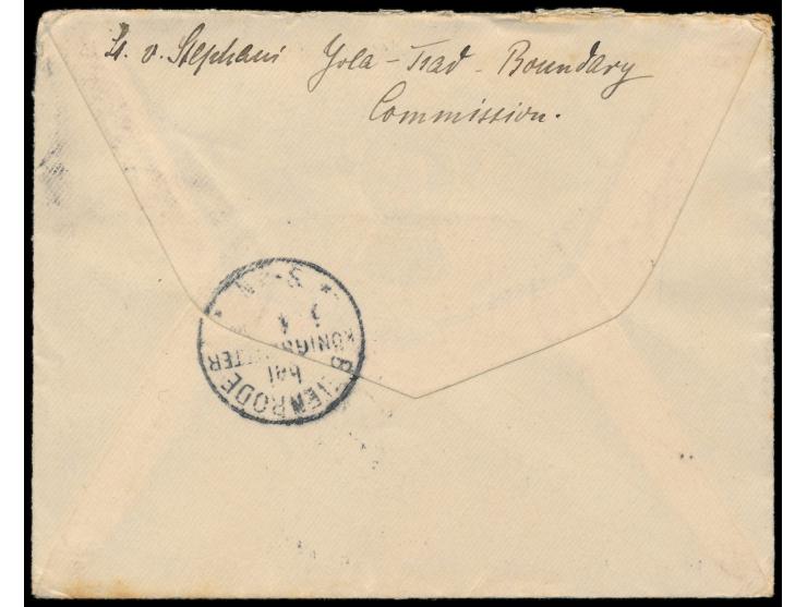 Deutsch-englische Grenzvermessung im Yola-Tschadsee-Gebiet  Januar 1903 bis Juni 1904:   Brief mit handschriftlicher Absender