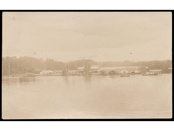 Foto-Ansichtskarte von  Rio del Rey  (Privataufnahme der Flusseite), dort auch geschrieben am 20.6.11, Frankatur 5 Pf., undeu