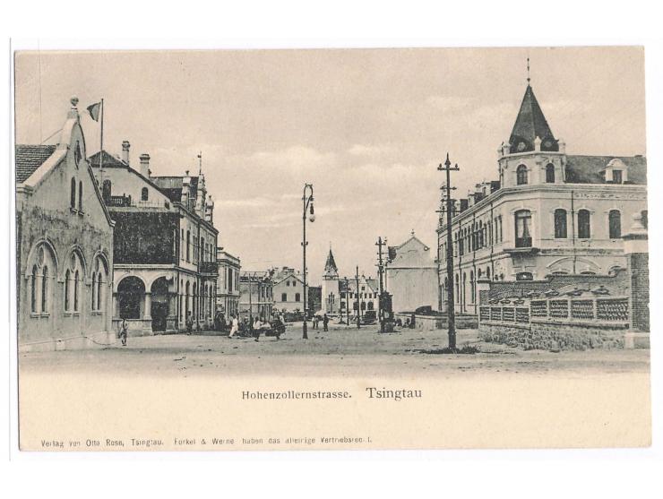 Ansichtskarte  Tsingtau - Hohenzollernstrasse,  Verlag von Otto Rose, Tsingtau, ungebraucht, ca. 1902
Stichwort: Ansichtskart
