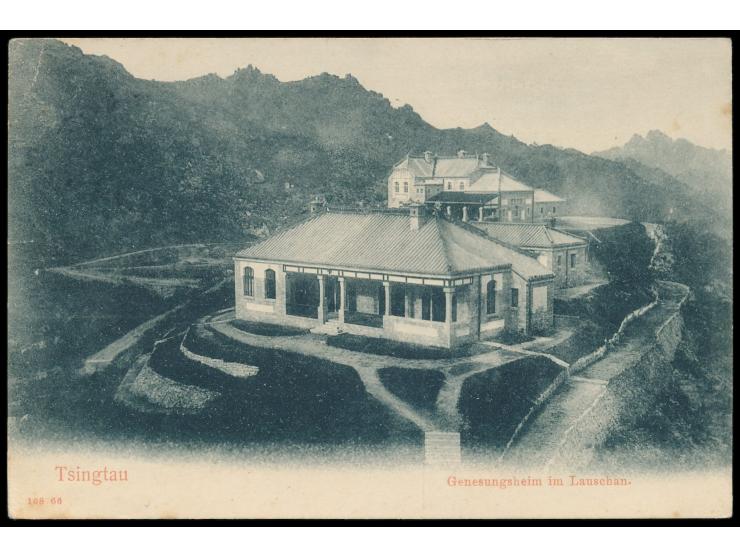 Stempel  Syfang / Kiautschou  27.12.06 auf Ansichtskarte Genesungsheim im Lauschan, Verlag von E. Wagner, Tsingtau, Frankatur
