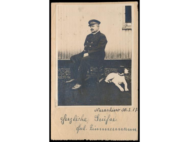 Narashino,  Vordruckkarte ähnlich der Ganzsachenkarte (Seitz Type II) mit rückseitig aufgeklebter Fotografie des Kartenschrei