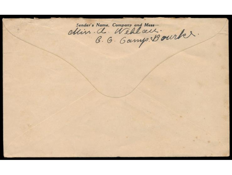 australischer Kriegsgefangenen-Vordruckumschlag  mit Absenderangabe "Miss A. Wehlau, G.C.C.  Bourke,  New South Wales",  an H