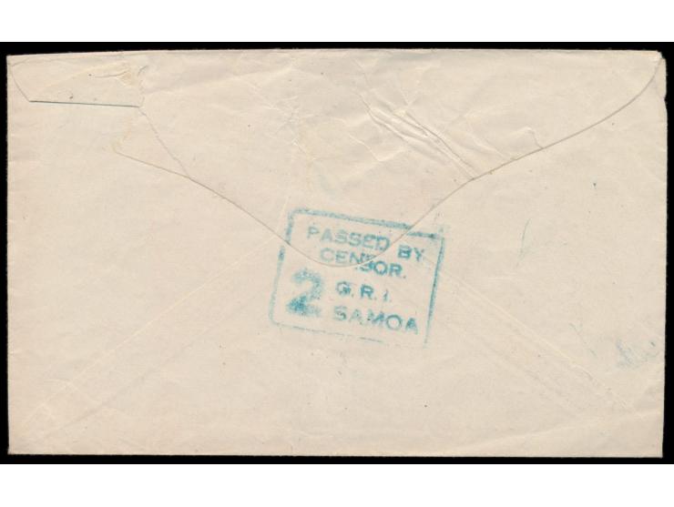 Ortsbrief  mit Stempel  Apia  18.5.17, portofrei befördert, vorderseitige Absenderangabe  "E. Retzlaff, Prisoner of War No. 4