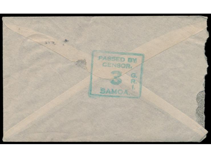 Brief mit Stempel  Apia  31.1.18  an "Prisoner of War" Hermann Kirmis in Sogi  (vermutlich  Internment Camp Savalalo) , vorde