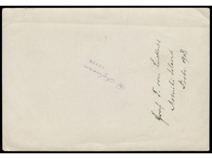 Fotografie (15,2 x 10,6 cm) mit rückseitiger Beschriftung  "Graf F. von Luckner, Motuihi Island, Novbr. 1918"  und Stempel de
