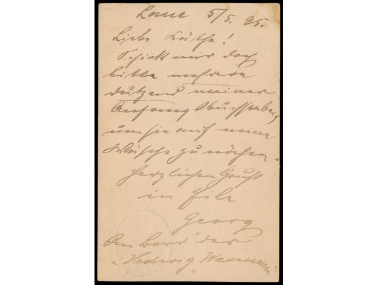 Stempel Deutsche Seepost  Linie Hamburg - Westafrika IX.  4.6.95 und 2 x 6.5.95,drei Abschläge übereinander (Korrekturabschlä