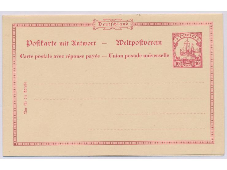 Probedruck  Ganzsachen-Doppelkarte 10 Pf. (3. und 4. Adresszeile 56 und 74 mm), MiPr. 125 
