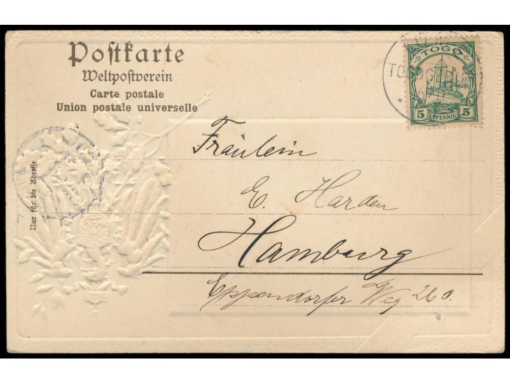 Ansichtskarte mit &nbsp;Prägedruck-Wappen &nbsp;und Bild &nbsp;Kath. Kirche Lome, &nbsp;Verlag Gebrüder Metz, Tübingen, Frank