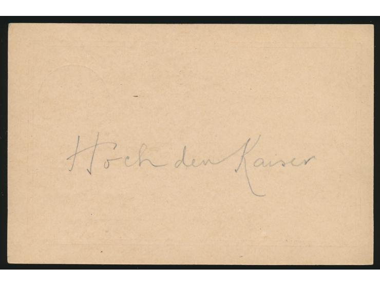 Stempel  Nuatjä  5.8.14 auf Ganzsache 10 Pf. mit nachträglicher Bleistift-Beschriftung, seltenes  Kriegsdatum
