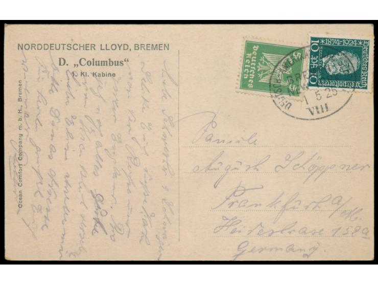 Deutsch-Amerikanische Seepost Bremen - New York: &nbsp;Lot von 12 Belegen mit sauberen Abschlägen: III (9.11.93), IV (22.5.94