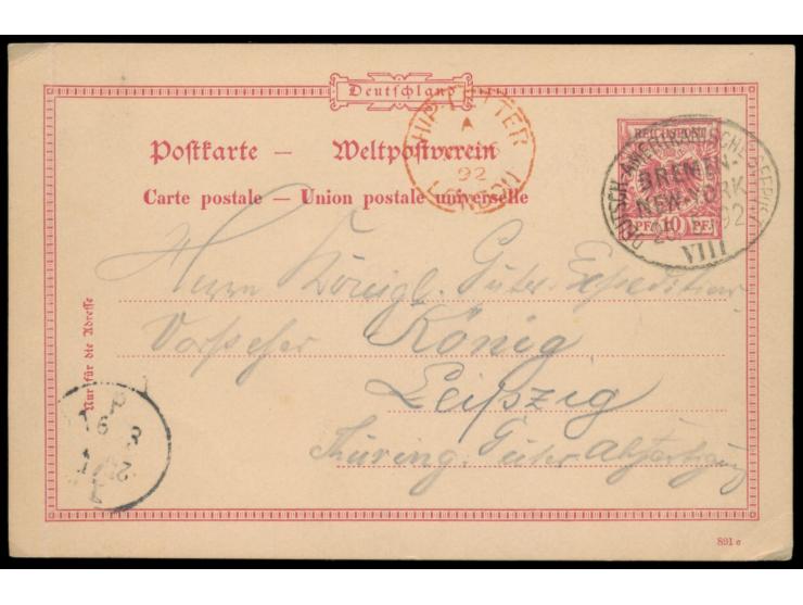 Deutsch-Amerikanische Seepost Bremen - New York: &nbsp;Lot von 12 Belegen mit sauberen Abschlägen: III (9.11.93), IV (22.5.94