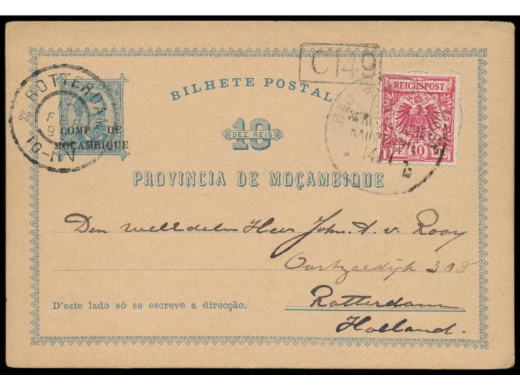 Ost-Afrikanische Hauptlinie  (7) Lot von 10 Belegen mit sauberen Abschlägen: UB b (14.1.99, 27.5.04 Feldpost), UB d (18.12.94