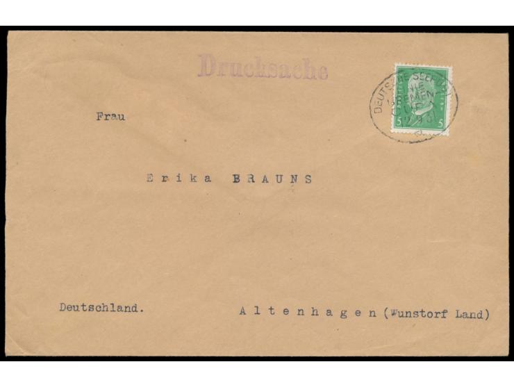 Ovalstempel Deutsche Seepost  Linie Bremen - Cuba a  12.9.31,  Dampfer Lützow,  auf Drucksache mit 5 Pf. Hindenburg nach Deut