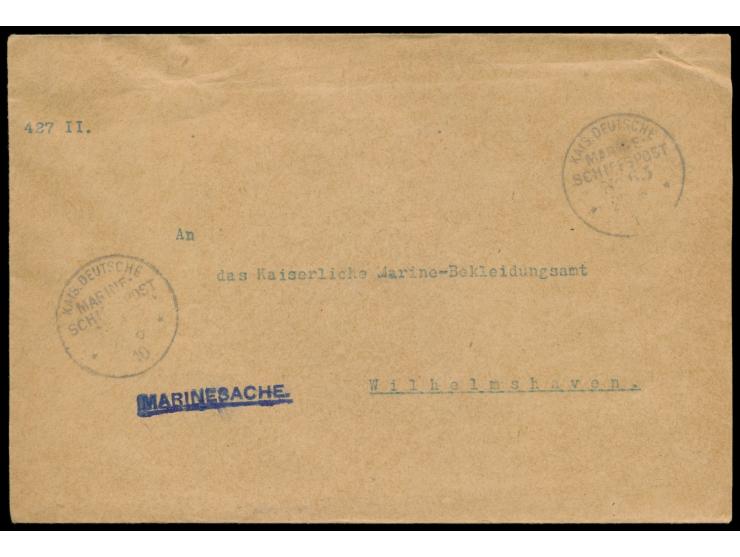 Stempel  MSP No. 63  23.6.10,  S.M.S. Planet  in Noumea, während der Australien-Reise 1910 in  Neukaledonien,  zwei Abschläge