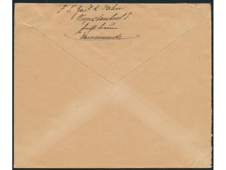 Briefstempel  Kommando der Vorpostenhalbflottille West  als alleiniger Aufgabestempel (ab 11.8.1915 MSP No. 208) auf Feldpost