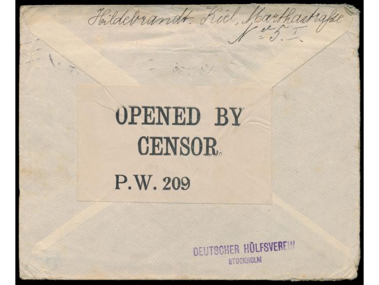 Brief mit Absender aus Kiel an den Marine-Oberingenieur William Hildebrandt von  S.M.S. Geier in Honolulu,  vermittelt durch 