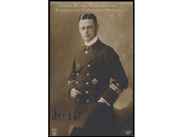 undeutlicher Stempel  MSP No. 204,  Deutsche Unterseebootsflottille Mittelmeer Pola, auf Foto-Ansichtskarte  Kapitänleutnant 